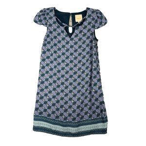 ModCloth Dress Womens Small Blue Purple Geometric Shift Casual Office Preppy‎